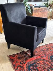Poltrona in velluto nero – Elegante e comoda