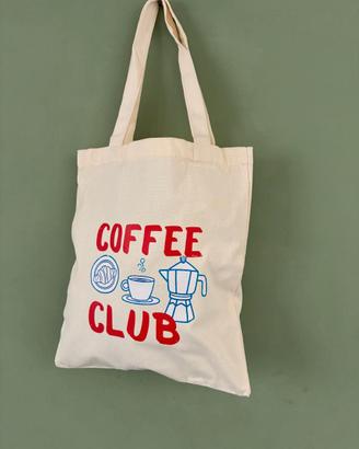 Shopper borsa tote in cotone con Coffee Club