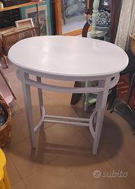 Antico Tavolino ovale dipinto color Lilla perfetto