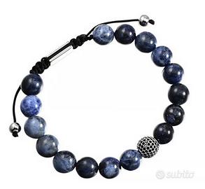 Bracciale con Sodaliti e Acciaio
