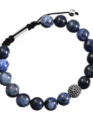 Bracciale con Sodaliti e Acciaio