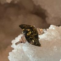 Anello Ambra verde argento 925s