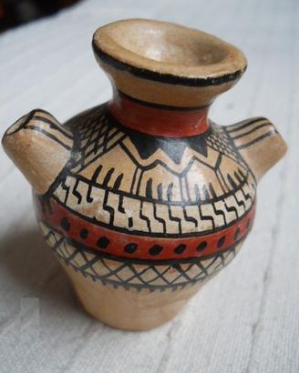 Vasetto terracotta colorato etnico
