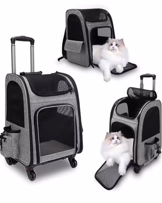 Trasportino per Cani Gatti Fino a 15 Kg con ruote