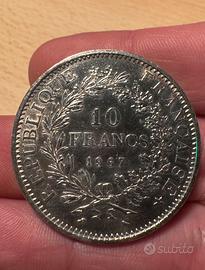 10 Franchi Francesi argento 1967