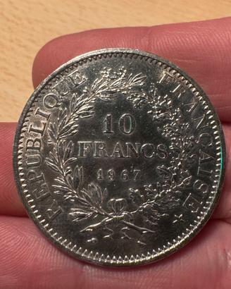 10 Franchi Francesi argento 1967