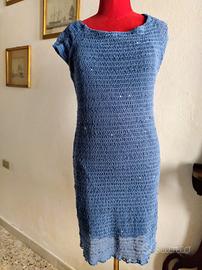 Abito vintage anni 80 elasticizzato con micro pail