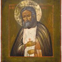 Antica icona russa San Serafino di Sarov