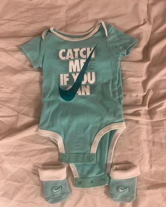 Body Nike verde acqua menta taglia 0 6 mesi