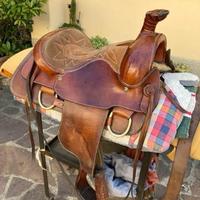 Sella western in cuoio completa