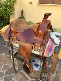 Sella western in cuoio completa