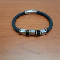 Bracciale in acciaio e caucciu