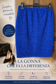 Gonna Tubino Blu Elettrico Elasticizzata