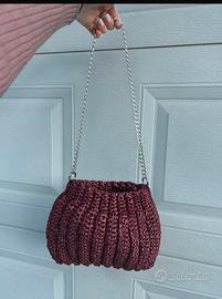 Borsa elegante bordeaux in eco pelle