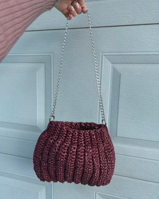 Borsa elegante bordeaux in eco pelle