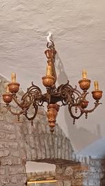 Lampadario vintage stile campagnolo