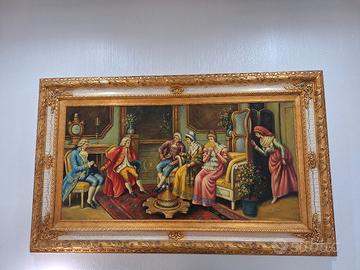 quadro con tela e cornice in vero legno