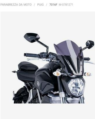 Parabrezza plex per yamaha mt07