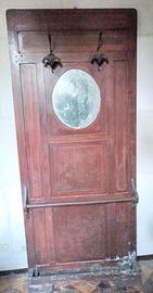 Appendiabiti a parete antico con specchio centrale