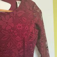 Vestito pizzo bordeaux