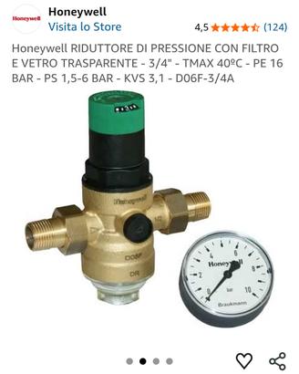 riduttore di pressione  con manometro da 3/4 