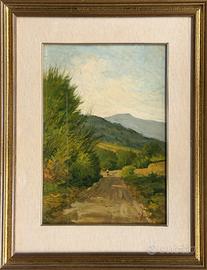 Guido Bernardi quadro olio al Bargino sul Pesa