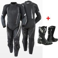 Tuta pelle intera racing moto prexport + stivali