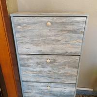 Scarpiera stile shabby chic a tre scomparti