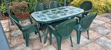 TAVOLO DA GIARDINO CON 6 SEDIE