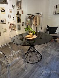 Tavolo nero vetro niut