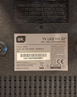TV OK 32" ODL32771