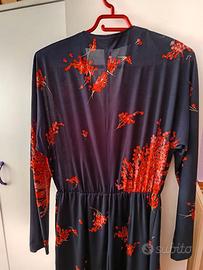 Vestito lungo alla caviglia donna nero e rosso