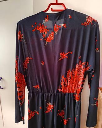 Vestito lungo alla caviglia donna nero e rosso