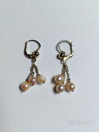 Orecchini Pendenti Vintage in Oro Bianco 18k
