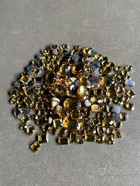 Lotto strass/cristalli da cucire gialli - 200 pez.