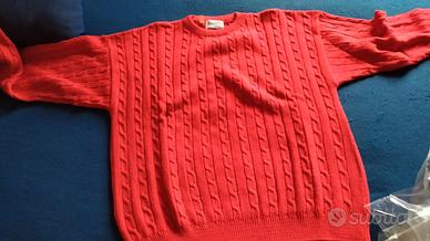 Maglione in cotone da  uomo rosso XL
