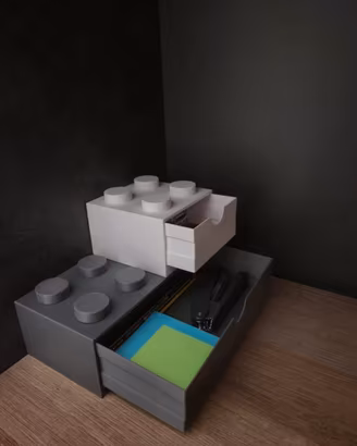 Cassettiera scrivania LEGO modulare 3D