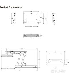 Desk regolabile in altezza -Bianco