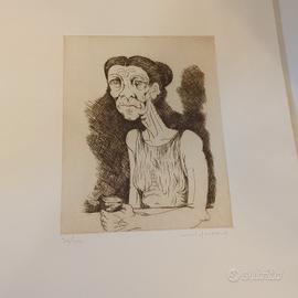 Giuseppe Migneco - Donna Seduta - Litografia