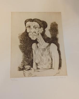 Giuseppe Migneco - Donna Seduta - Litografia