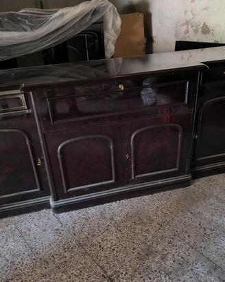 Credenza / Vetrina vintage in legno scuro