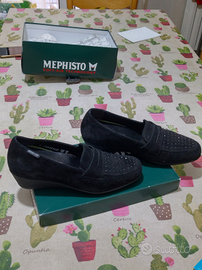 Scarpe mocassino nero zeppa da donna Mephisto 40