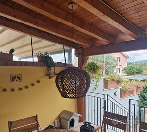 Lampadario in vimini
