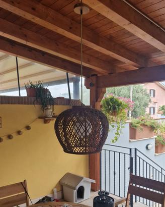 Lampadario in vimini