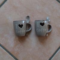 Set 2 tazzine da caffè con cucchiaino 