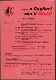 Trasferta a Cagliari della squadra di calcio Milan