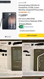 Samsung S26 ultra 512gb “SIGILLATO” + ꜱᴄᴀᴍʙɪᴏ