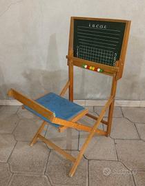 Banco con lavagna e sedia vintage anni 1960 ca. 