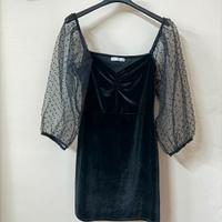 Vestito nero chic Pull&Bear velluto & tulle – Come