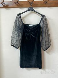 Vestito nero chic Pull&Bear velluto & tulle – Come